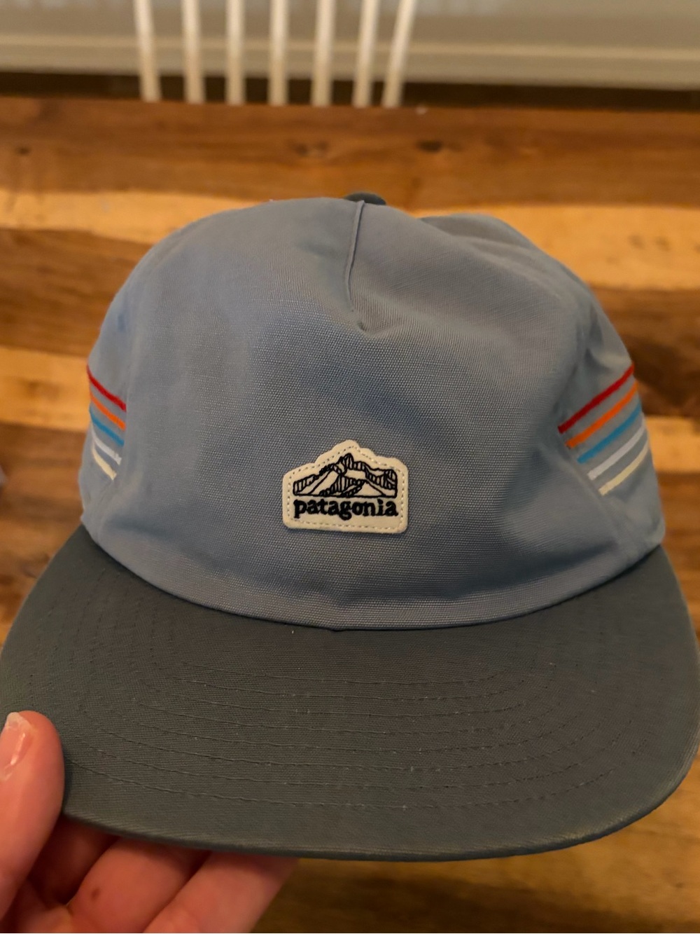 Patagonia Funfarer Light Blue Hat with Navy Trim